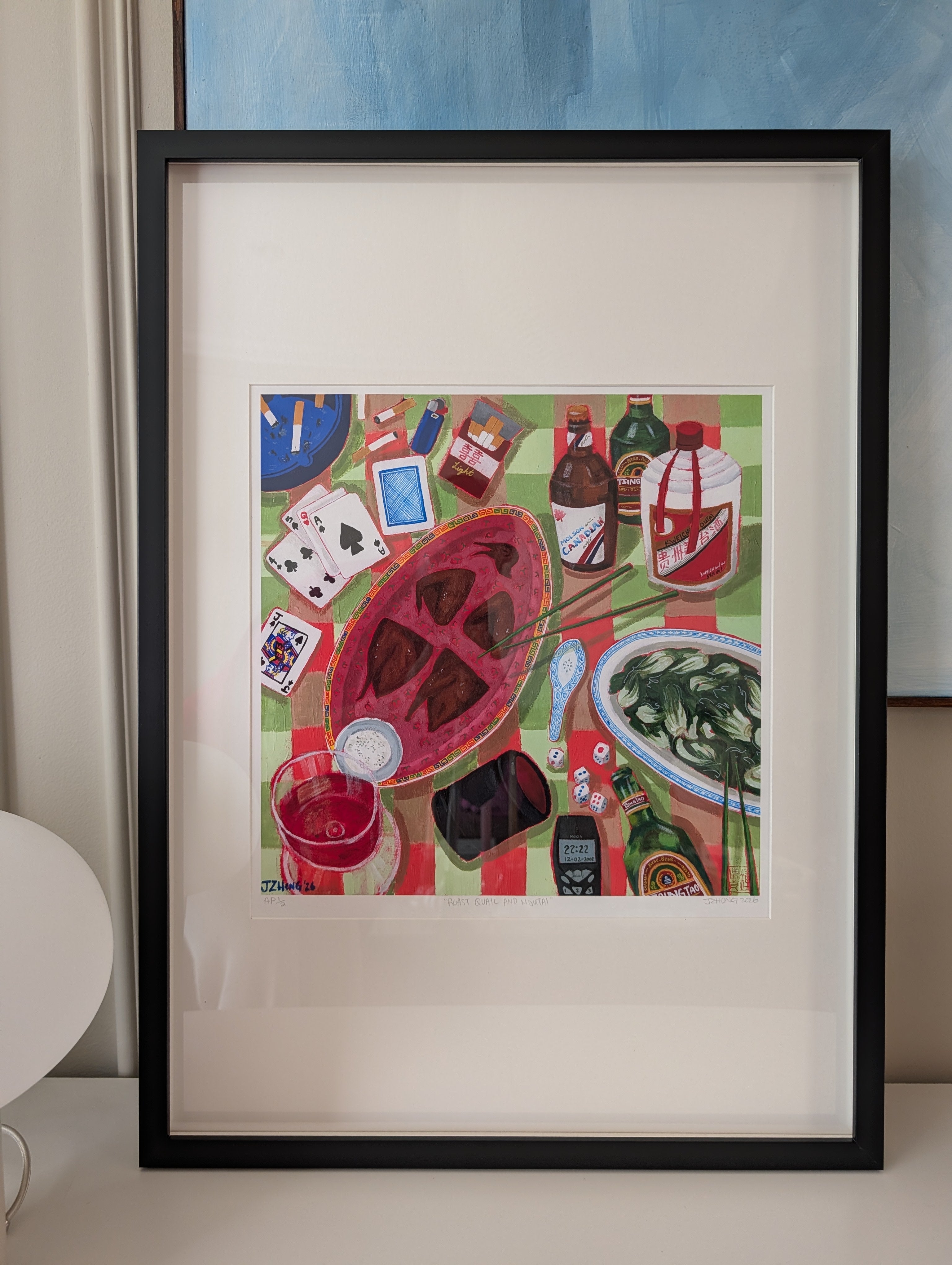 Roast quail and Moutai - Print